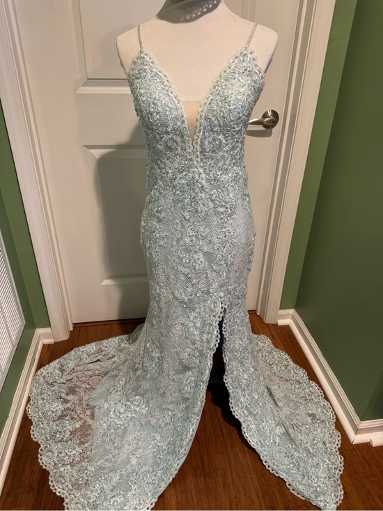 Jovani Dresses & Skirts - Jovani Light Blue Lace Embellished Prom Gown